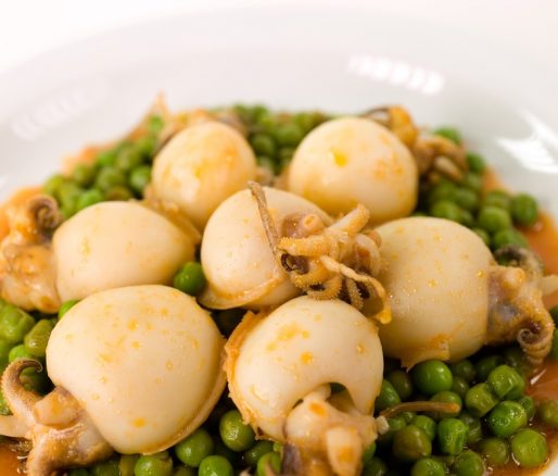 Cuttlefish with peas