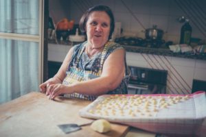Old Woman Making Handmade Pasta
