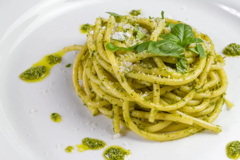 Bucatini With Pesto Sauce