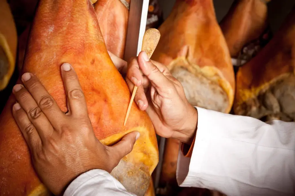 Parma Ham (Prosciutto di Parma) quality testing.