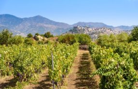 Castiglione of sicily on background